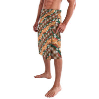 Polynesian Monstera Tiare Floral Lavalava Chocolate Brown Tropical Plaid - Polynesian Pride