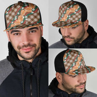 Polynesian Monstera Tiare Floral Mesh Trucker Cap Chocolate Brown Tropical Plaid LT01 - Polynesian Pride