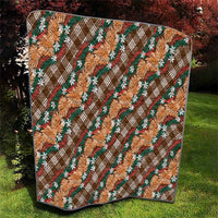 Polynesian Monstera Tiare Floral Quilt Chocolate Brown Tropical Plaid LT01 - Polynesian Pride