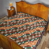 Polynesian Monstera Tiare Floral Quilt Chocolate Brown Tropical Plaid LT01 - Polynesian Pride