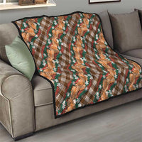 Polynesian Monstera Tiare Floral Quilt Chocolate Brown Tropical Plaid LT01 - Polynesian Pride