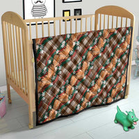 Polynesian Monstera Tiare Floral Quilt Chocolate Brown Tropical Plaid LT01 - Polynesian Pride