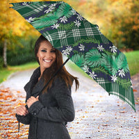 Polynesian Monstera Tiare Floral Umbrella Forest Green Tropical Plaid - Polynesian Pride