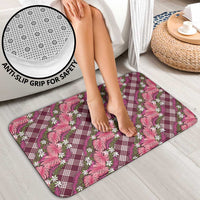 Polynesian Monstera Tiare Floral Bathroom Set Fuchsia Tropical Plaid LT01 - Polynesian Pride