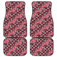 Polynesian Monstera Tiare Floral Car Mats Fuchsia Tropical Plaid - Polynesian Pride