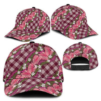 Polynesian Monstera Tiare Floral Classic Cap Fuchsia Tropical Plaid LT01 - Polynesian Pride