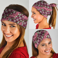 Polynesian Monstera Tiare Floral Neck Gaiter Fuchsia Tropical Plaid - Polynesian Pride