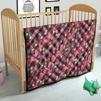 Polynesian Monstera Tiare Floral Quilt Fuchsia Tropical Plaid - Polynesian Pride