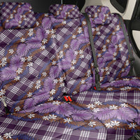 Polynesian Monstera Tiare Floral Back Car Seat Cover Lavender Tropical Plaid - Polynesian Pride