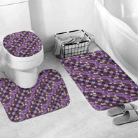 Polynesian Monstera Tiare Floral Bathroom Set Lavender Tropical Plaid LT01 Mat Set Only (3 pcs) One Size Purple - Polynesian Pride