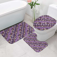 Polynesian Monstera Tiare Floral Bathroom Set Lavender Tropical Plaid LT01 - Polynesian Pride