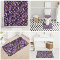 Polynesian Monstera Tiare Floral Bathroom Set Lavender Tropical Plaid LT01 - Polynesian Pride