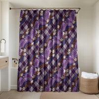 Polynesian Monstera Tiare Floral Bathroom Set Lavender Tropical Plaid LT01 Shower Curtain Only Purple - Polynesian Pride