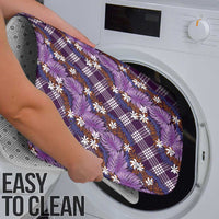 Polynesian Monstera Tiare Floral Bathroom Set Lavender Tropical Plaid LT01 - Polynesian Pride