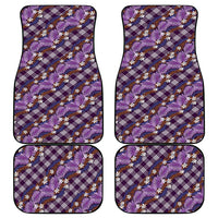Polynesian Monstera Tiare Floral Car Mats Lavender Tropical Plaid - Polynesian Pride