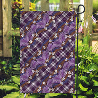 Polynesian Monstera Tiare Floral Garden Flag Lavender Tropical Plaid LT01 Garden Flag Purple - Polynesian Pride