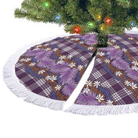 Polynesian Monstera Tiare Floral Tree Skirt Lavender Tropical Plaid - Polynesian Pride