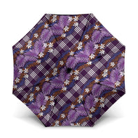 Polynesian Monstera Tiare Floral Umbrella Lavender Tropical Plaid - Polynesian Pride
