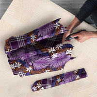 Polynesian Monstera Tiare Floral Umbrella Lavender Tropical Plaid - Polynesian Pride