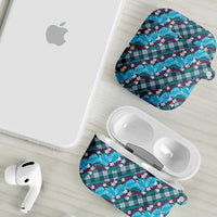 Polynesian Monstera Tiare Floral AirPods Case Dark Teal Tropical Plaid LT01 - Polynesian Pride