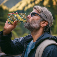 Polynesian Monstera Tiare Floral 4 in 1 Can Cooler Tumbler Yellow Tropical Plaid - Polynesian Pride
