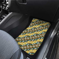 Polynesian Monstera Tiare Floral Car Mats Yellow Tropical Plaid - Polynesian Pride