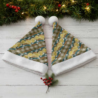 Polynesian Monstera Tiare Floral Christmas Santa Hat Yellow Tropical Plaid - Polynesian Pride