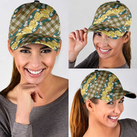 Polynesian Monstera Tiare Floral Classic Cap Yellow Tropical Plaid LT01 - Polynesian Pride