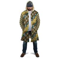 Polynesian Monstera Tiare Floral Cloak Yellow Tropical Plaid - Polynesian Pride