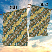 Polynesian Monstera Tiare Floral Garden Flag Yellow Tropical Plaid - Polynesian Pride