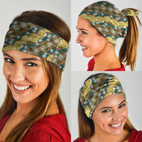 Polynesian Monstera Tiare Floral Neck Gaiter Yellow Tropical Plaid - Polynesian Pride