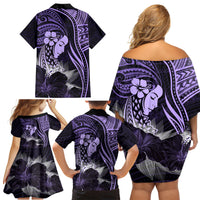 Polynesian Women Day 2024 Family Matching Off Shoulder Short Dress and Hawaiian Shirt Hibiscus Girl Tribal LT01 - Polynesian Pride