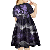 Polynesian Women Day 2024 Kid Short Sleeve Dress Hibiscus Girl Tribal LT01 - Polynesian Pride