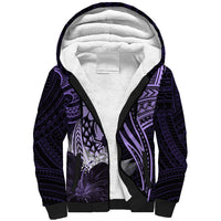 Polynesian Women Day 2024 Sherpa Hoodie Hibiscus Girl Tribal LT01 Unisex Purple - Polynesian Pride