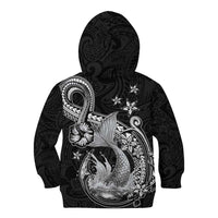 Hawaii Mermaid Monotone Kid Hoodie Polynesian Pattern Fish Hook