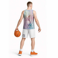 Hawaii Mermaid Sweet Pastel Basketball Jersey Polynesian Pattern Fish Hook