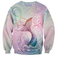 Hawaii Mermaid Sweet Pastel Sweatshirt Polynesian Pattern Fish Hook