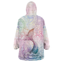 Hawaii Mermaid Sweet Pastel Wearable Blanket Hoodie Polynesian Pattern Fish Hook