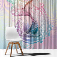 Hawaii Mermaid Sweet Pastel Window Curtain Polynesian Pattern Fish Hook