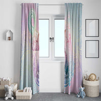 Hawaii Mermaid Sweet Pastel Window Curtain Polynesian Pattern Fish Hook