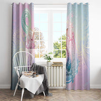 Hawaii Mermaid Sweet Pastel Window Curtain Polynesian Pattern Fish Hook