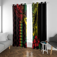 King Kamehameha Day Window Curtain Hawaii Kakau Reggae