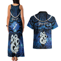 Personalized Maori Matariki Manaia Couples Matching Tank Maxi Dress and Hawaiian Shirt Maori Kowhaiwhai Pattern Galaxy LT01 - Polynesian Pride