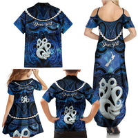 Personalized Maori Matariki Manaia Family Matching Summer Maxi Dress and Hawaiian Shirt Maori Kowhaiwhai Pattern Galaxy LT01 - Polynesian Pride
