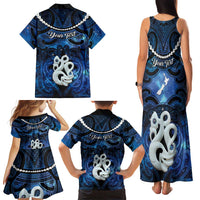Personalized Maori Matariki Manaia Family Matching Tank Maxi Dress and Hawaiian Shirt Maori Kowhaiwhai Pattern Galaxy LT01 - Polynesian Pride
