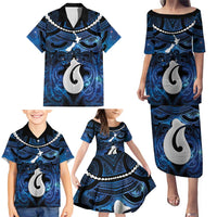 Personalized Maori Matariki Hei Matau Family Matching Puletasi and Hawaiian Shirt Maori Kowhaiwhai Pattern Galaxy LT01 - Polynesian Pride