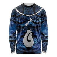 Personalized Maori Matariki Hei Matau Long Sleeve Shirt Maori Kowhaiwhai Pattern Galaxy