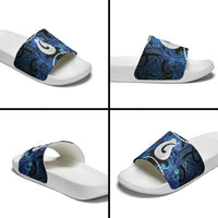 Maori Matariki Hei Matau Slide Sandals Maori Kowhaiwhai Pattern Galaxy LT01 - Polynesian Pride