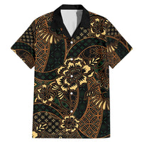 Indonesian Batik Pattern Vintage Brown Family Matching Mermaid Dress and Hawaiian Shirt LT01 Dad's Shirt - Short Sleeve Brown - Polynesian Pride