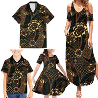 Indonesian Batik Pattern Vintage Brown Family Matching Summer Maxi Dress and Hawaiian Shirt LT01 - Polynesian Pride